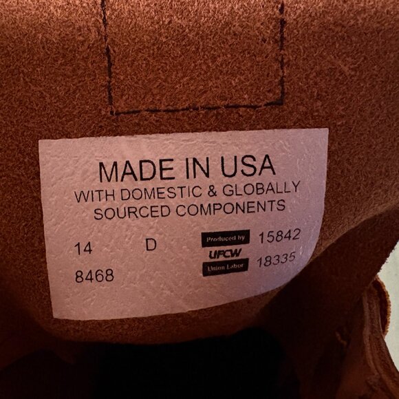 NEW Mens Field & Forest Beckman Style Tan Cork Sole Boots Size 14 D USA Made main image 5
